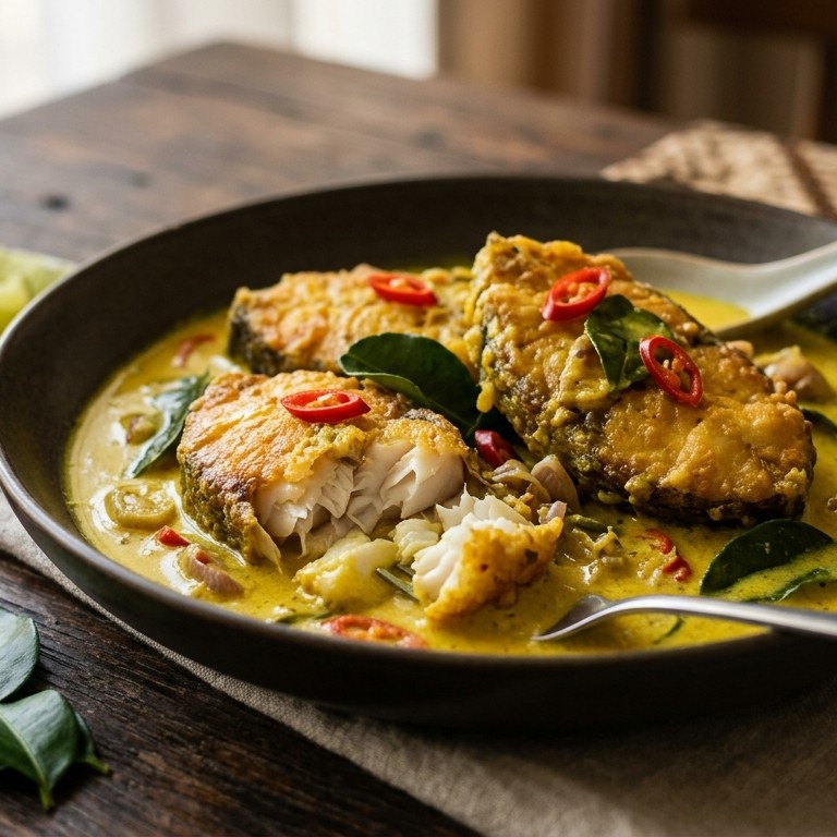 Mangoet ikan (vis in gele kokosmelksaus)