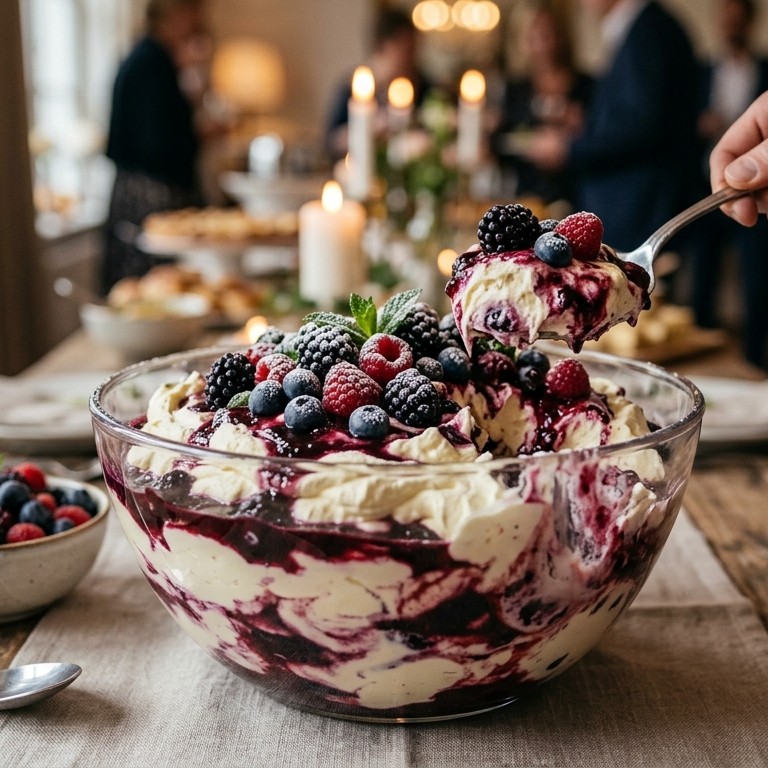 Mascarponedessert met bosvruchten voor buffet