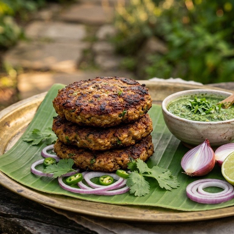 Mhaans Kabab Machchi (gekruid lamsgehakt)