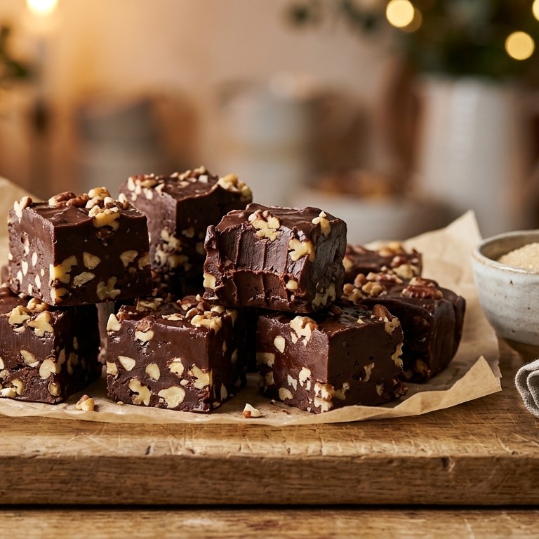 Miekkslook chocoladefudge met noten