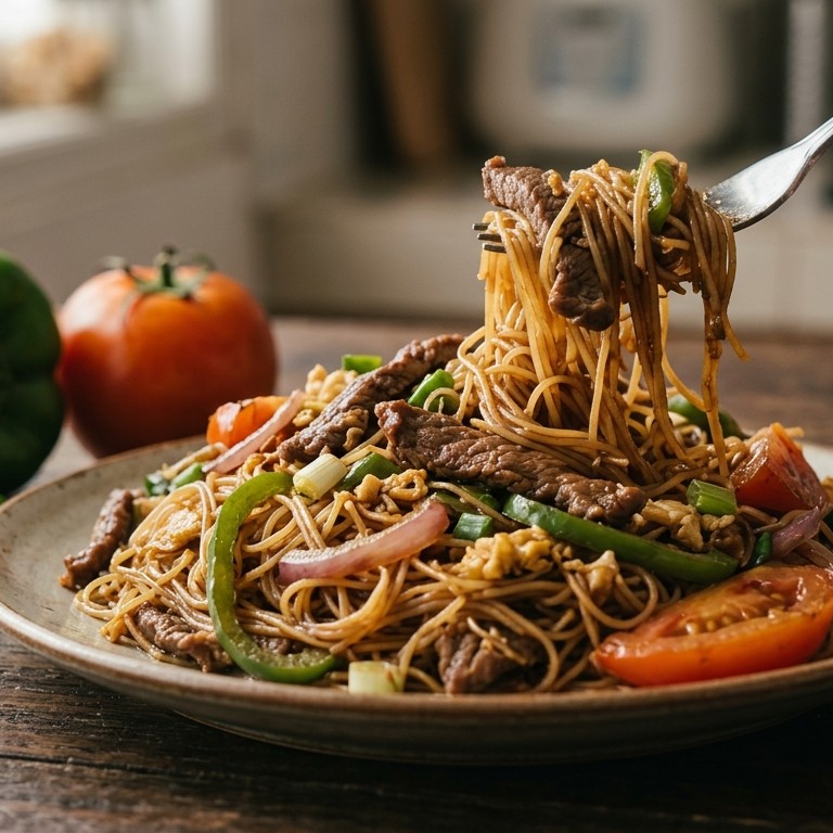 Mihoen daging sapi (mihoen met rundvlees)
