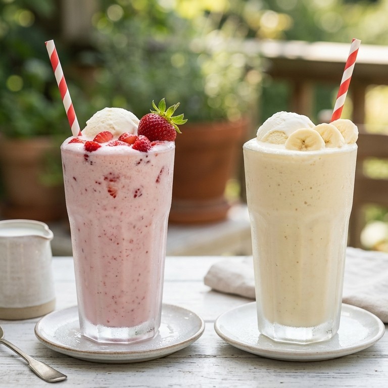 Milkshake aardbei of banaan
