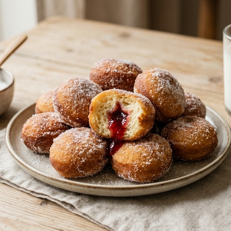 Mini donuts met jam