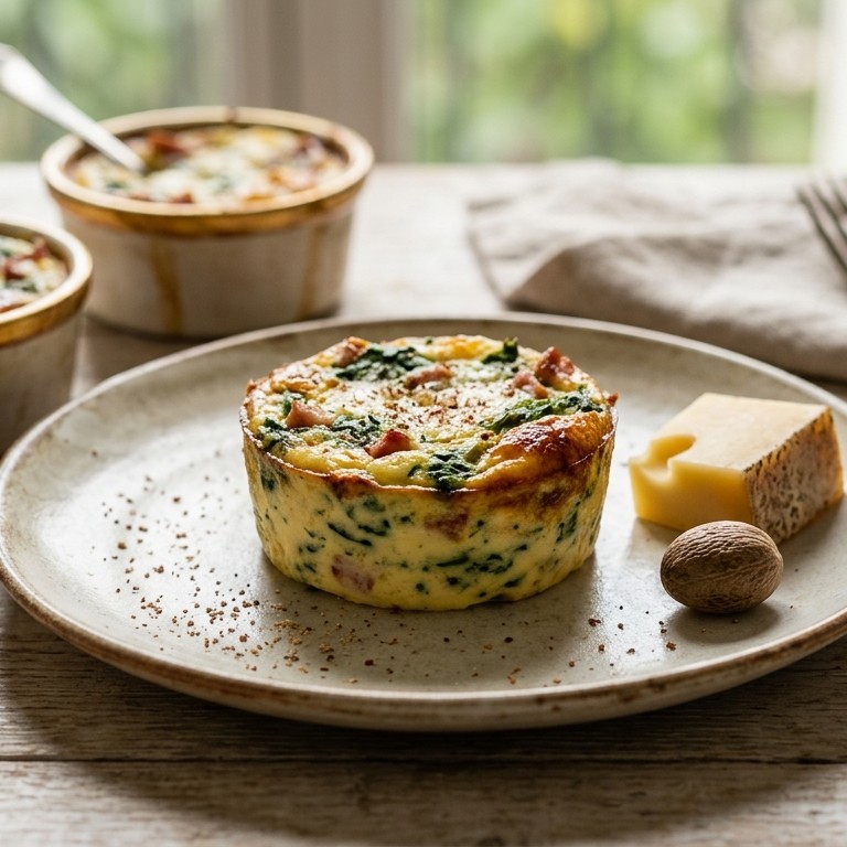Miniflans met spinazie