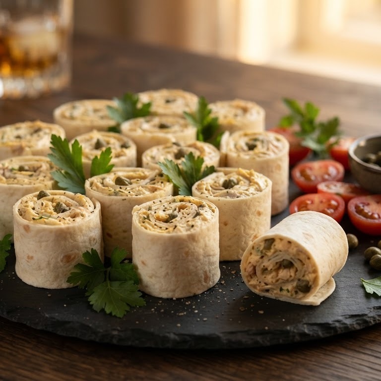 Miniwraps met gerookte makreelsalade