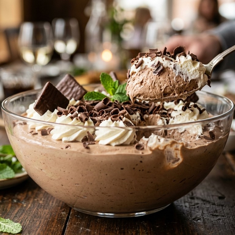Mint- chocolademousse voor buffet