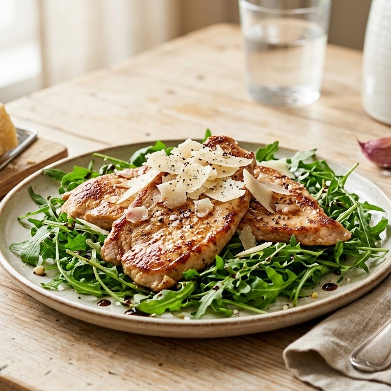 Minute kalkoensteaks met rucola