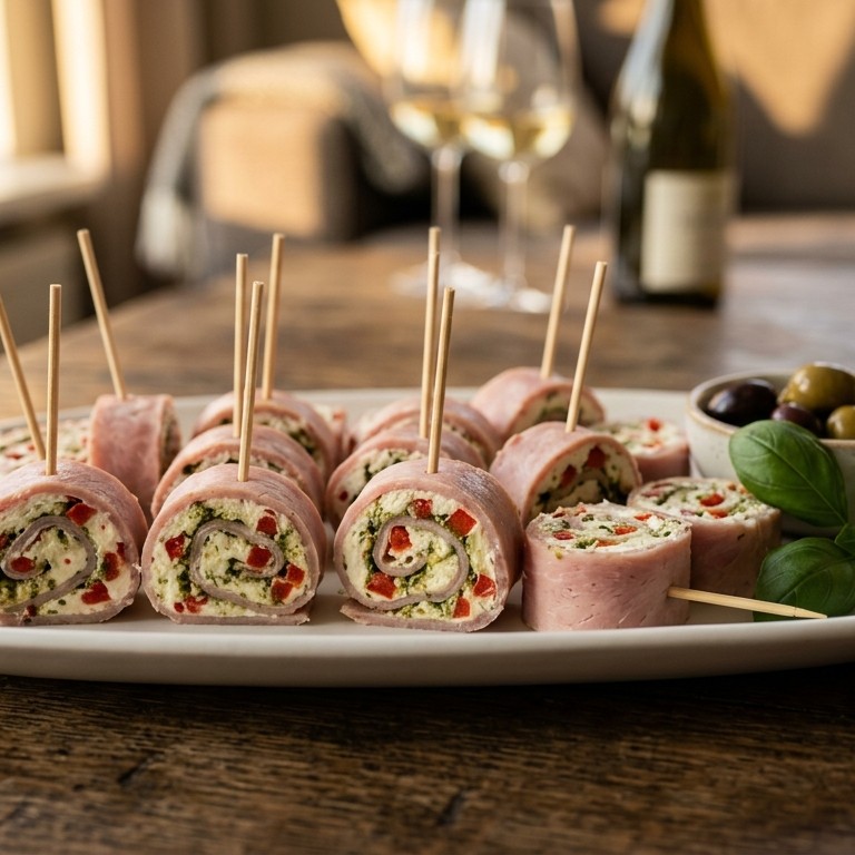 Monchourolletjes met paprika en pesto