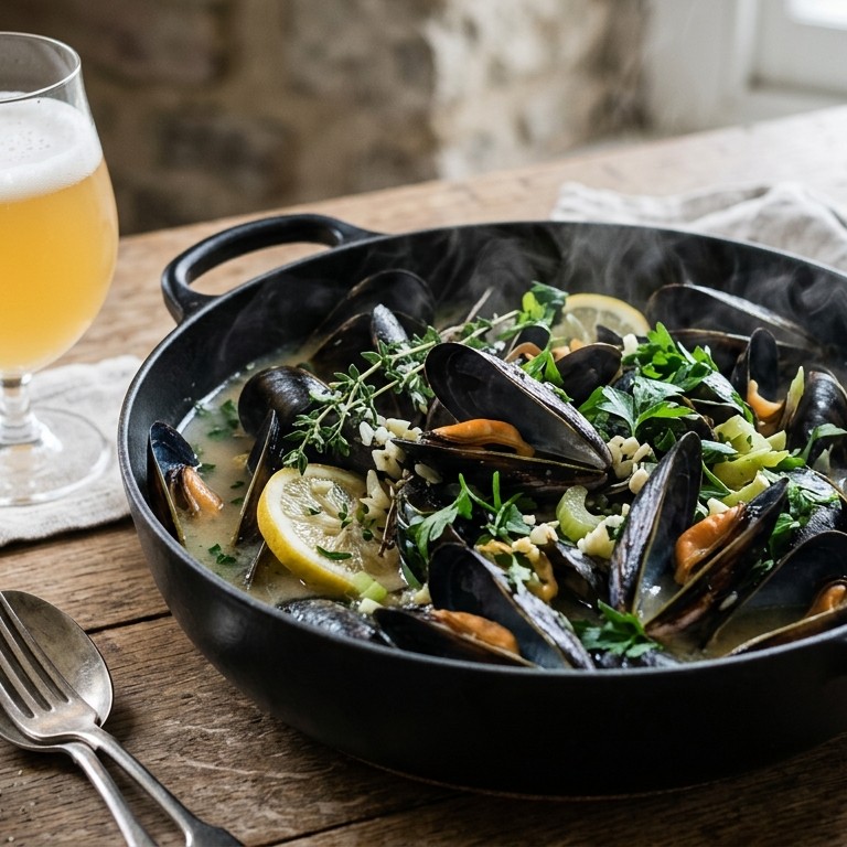 Mosselen met citroen en witbier