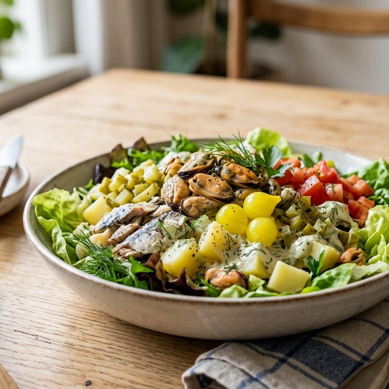 Mosselsalade met Amsterdamse uien