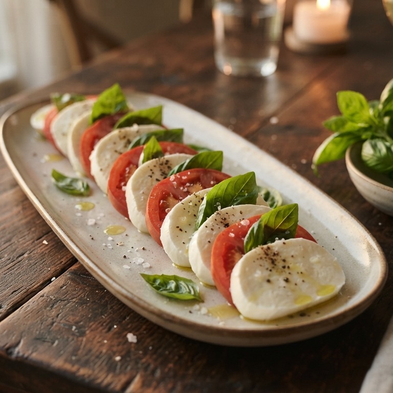 Mozarella met tomaat en basilicum