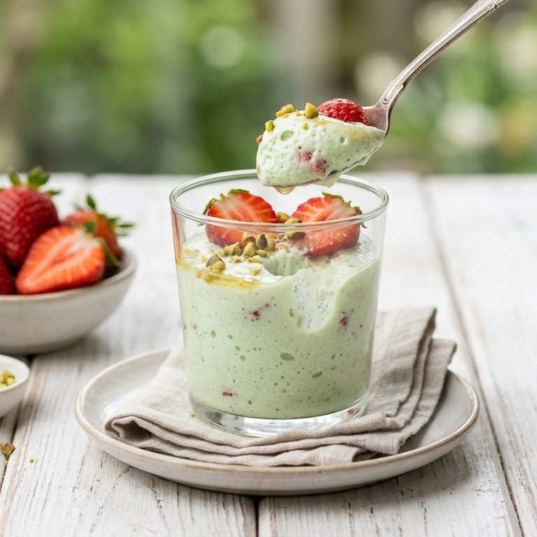 Muntmousse met aardbeien