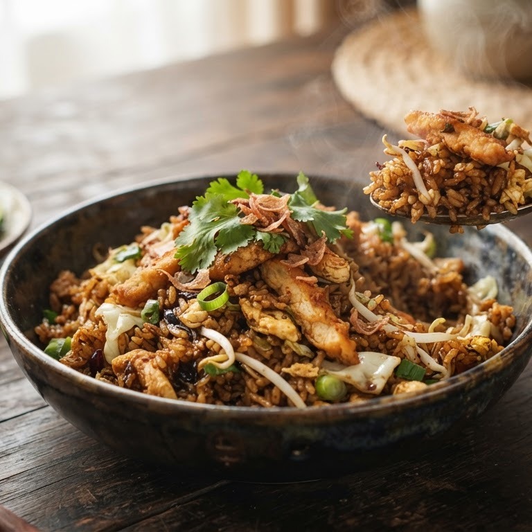 Nasi goreng met kip