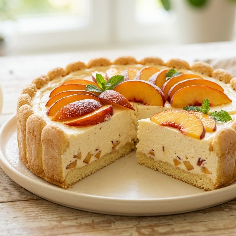 Nectarine-slagroomtaart zonder oven