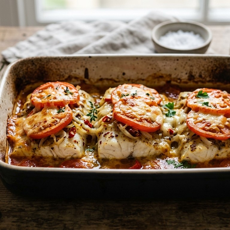Nijlbaars met tomaat uit de oven (pittig gerecht)