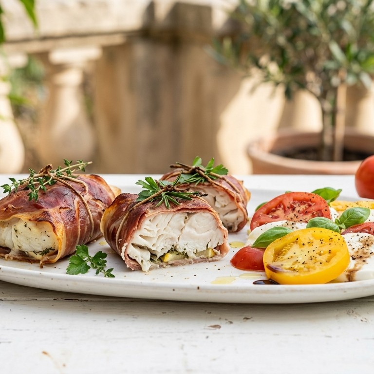Nijlbaarspakketjes met tomaten en mozzarellasalade