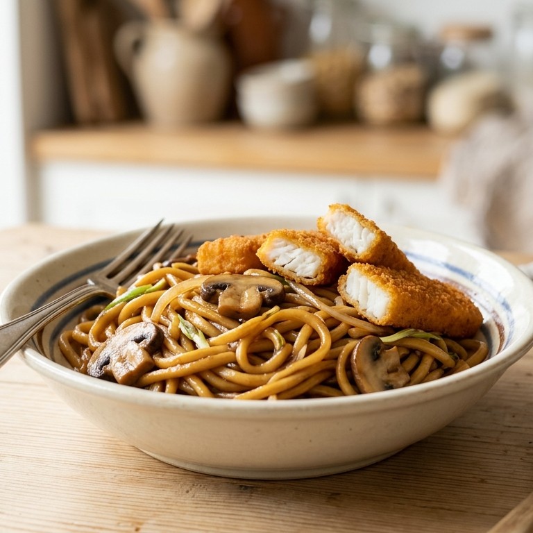 Noodles met visticks