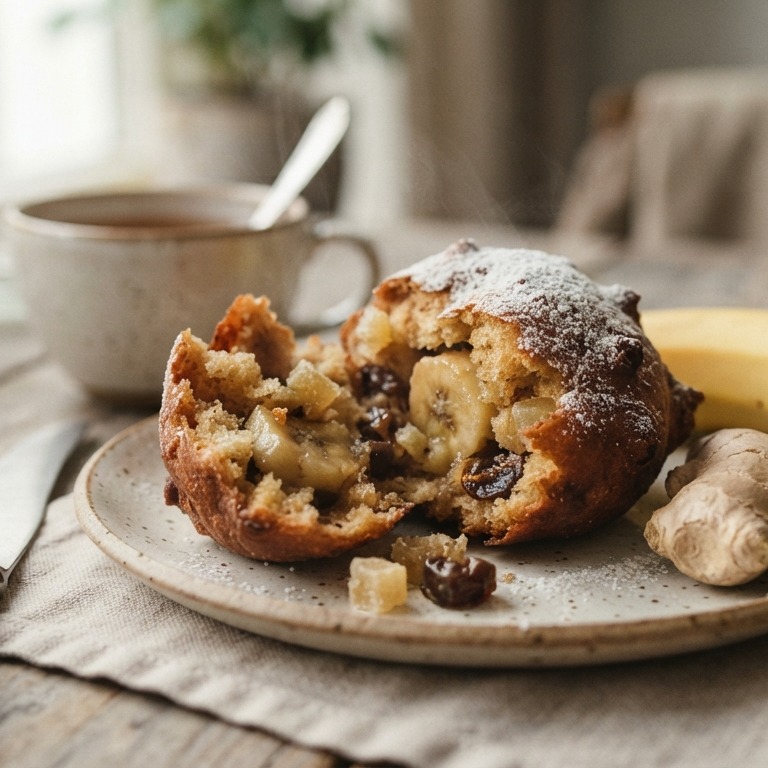 Oliebol met banaan en gember