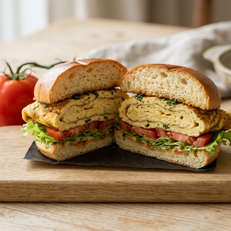Omelet burger