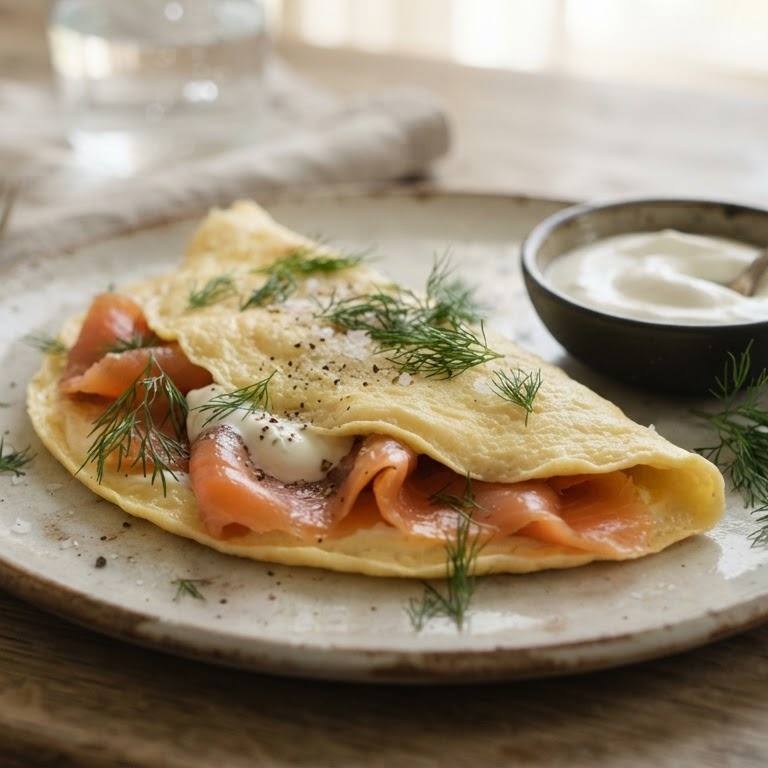 Omelet met gerookte zalm