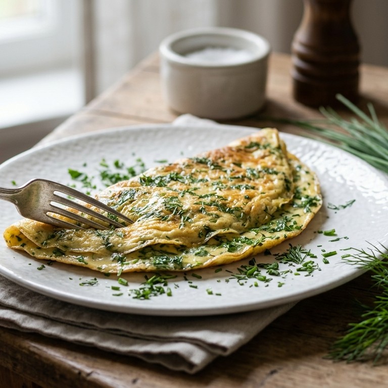 Omelet met groene kruiden