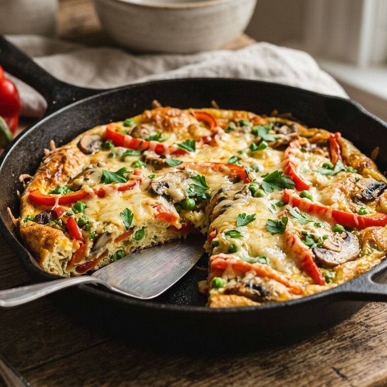 Omelet met groenten en kaas