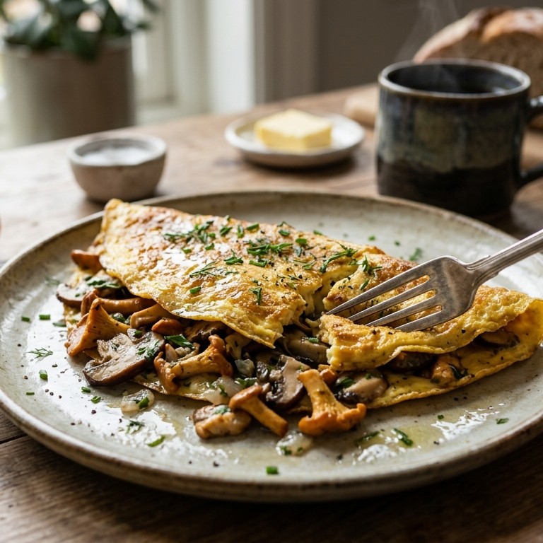 Omelet met paddestoel