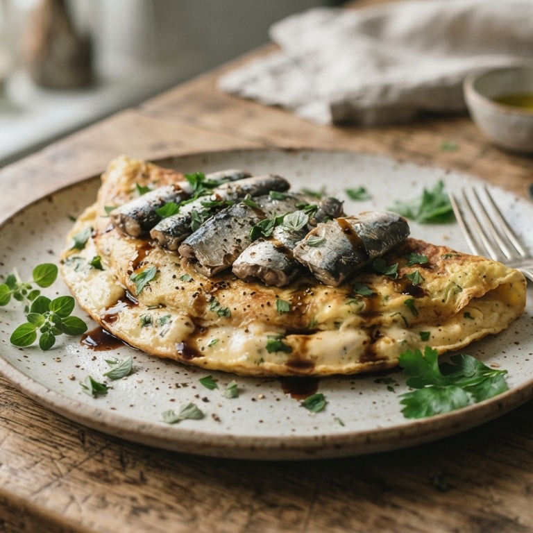Omelet met sardientjes
