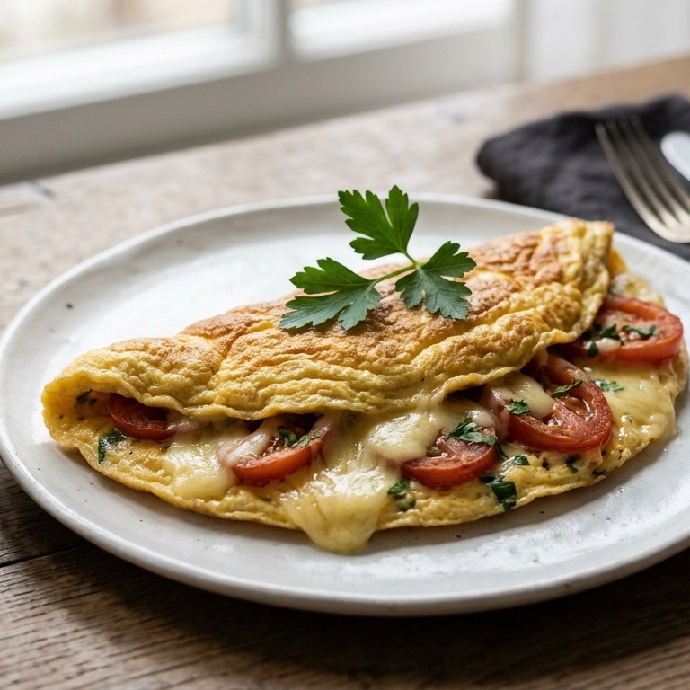 Omelet met tomaat en gruyerekaas