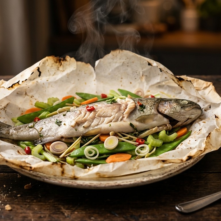 Oosterse forel in papillot