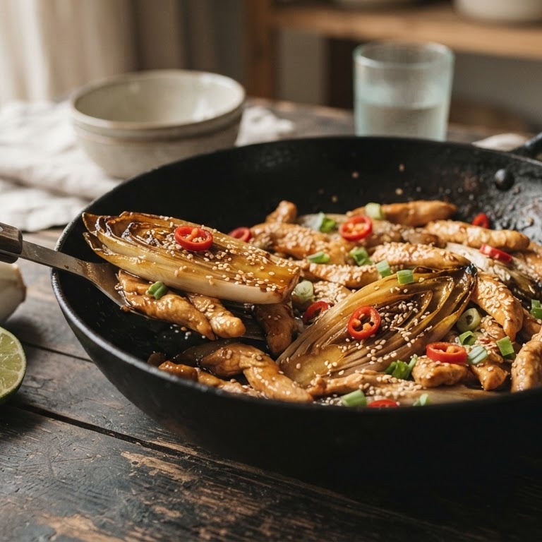 Oosterse witlof uit de wok