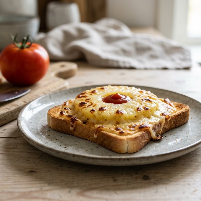 Open tosti ananas