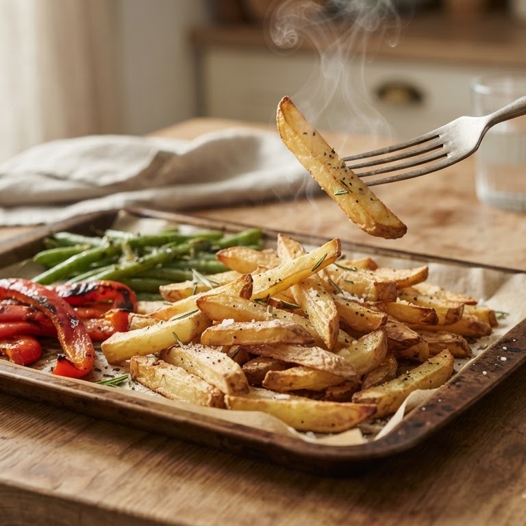 Ovenfrietjes en groentepaprika