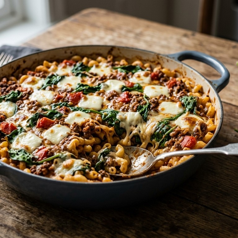 Ovenmacaroni met kaas en spinazie