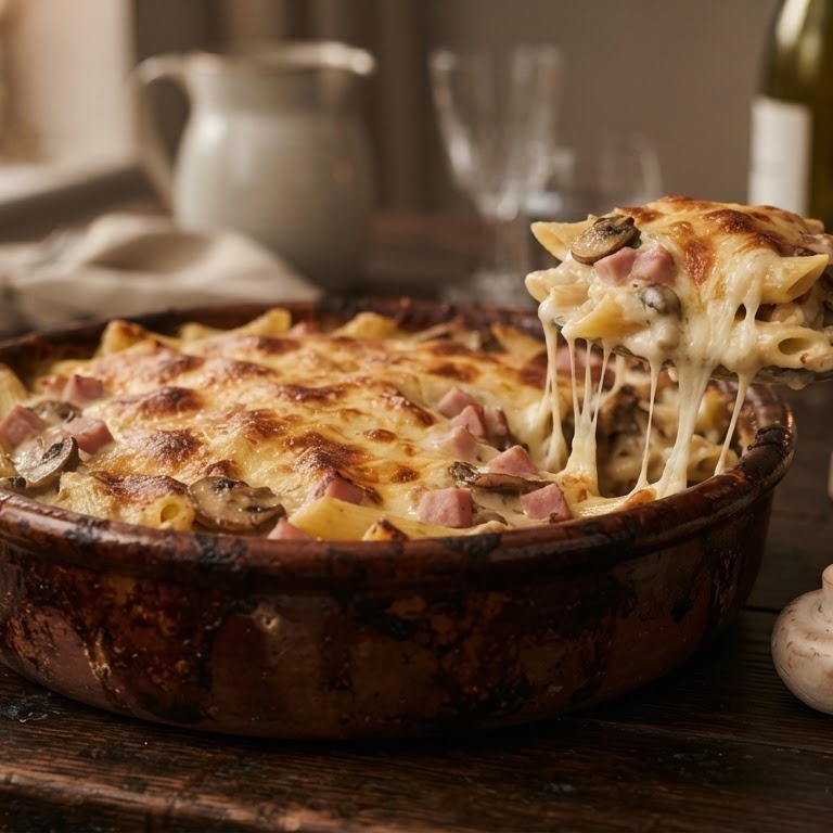 Ovenpasta met ham en kaas