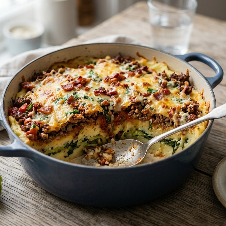 Ovenschotel met gehakt en andijvie