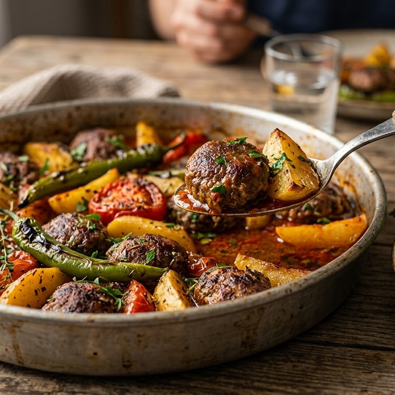 Ovenschotel met köfte en aardappelen
