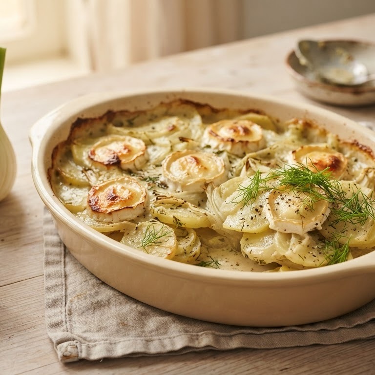 Ovenschotel met venkel en geitenkaas