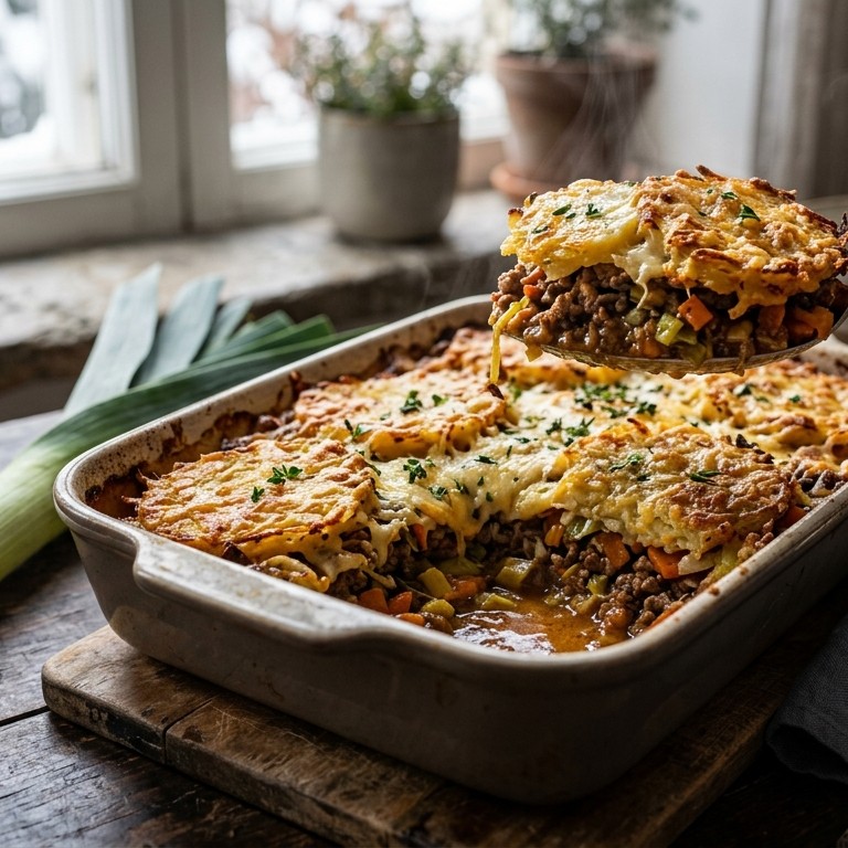 Ovenschotel rosti met groenten en gehakt