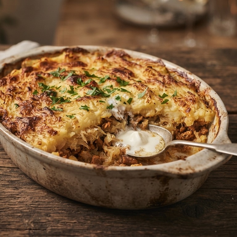 Ovenschotel shoarma met crème fraiche