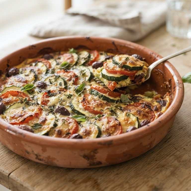 Ovenschotel van courgette en tomaat