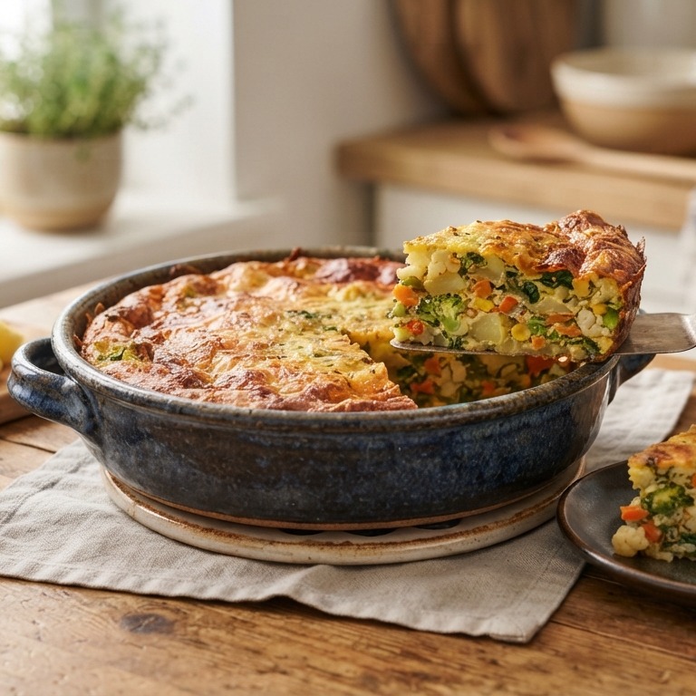 Ovenschotel van groenterestjes