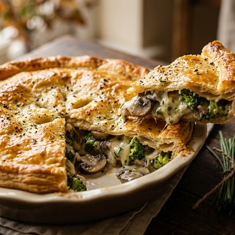Paddenstoelen-broccolipastei