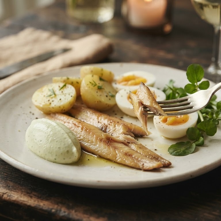 Palingfilets met waterkersmayonaise