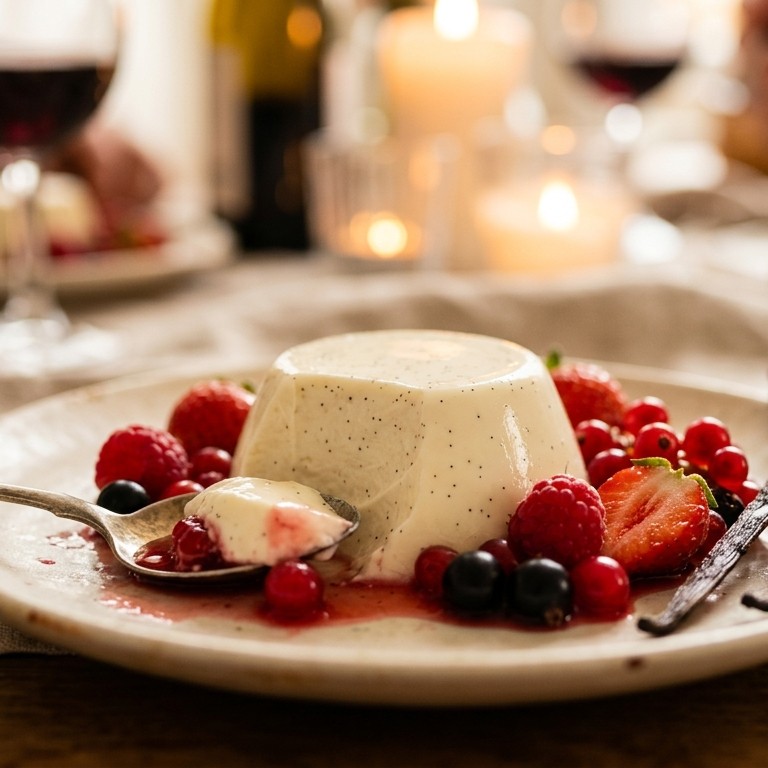 Panna Cotta met rood fruit
