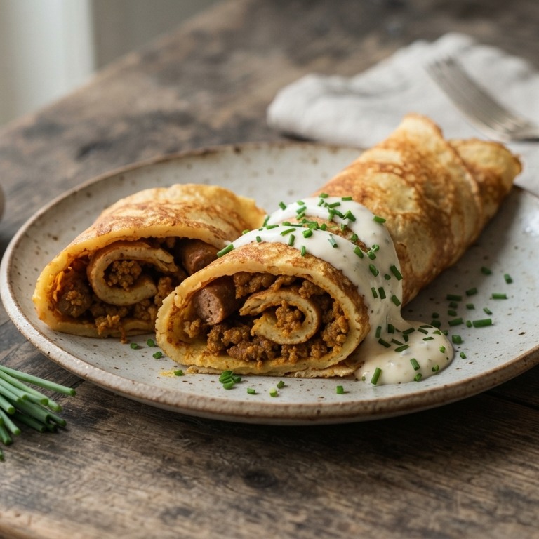 Pannekoeken met frikandellenshoarma