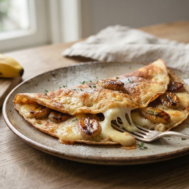 Pannekoeken met kaas en banaan