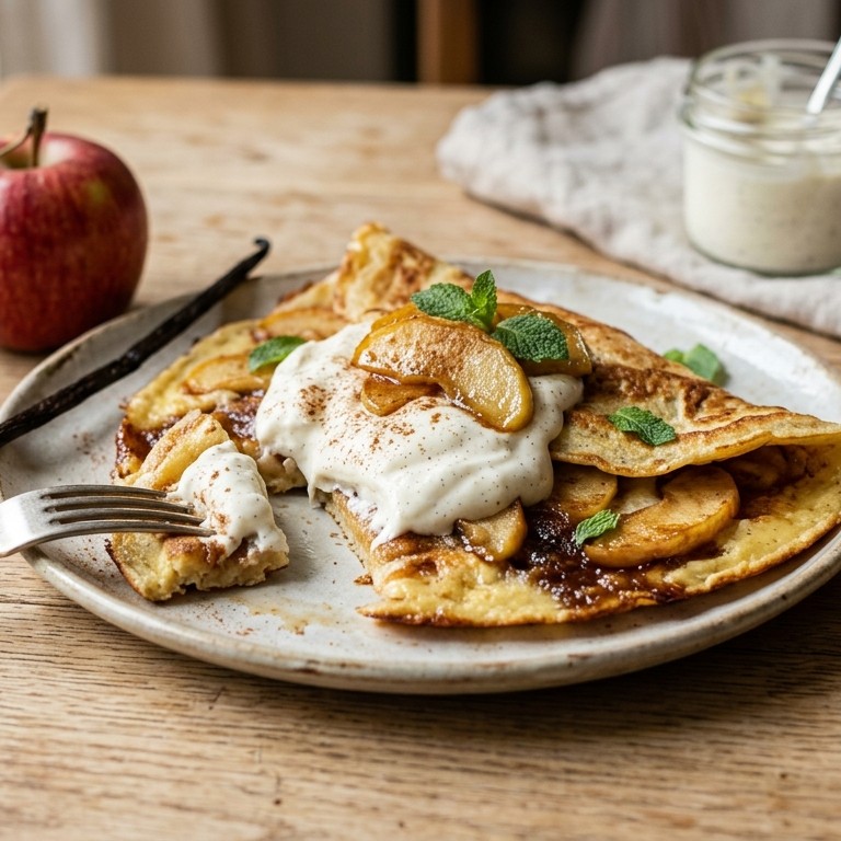 Pannenkoeken met romige vanillekwark