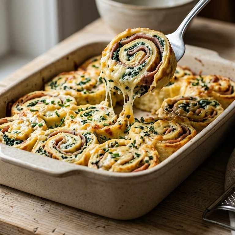 Pannenkoekenrolletjes met hamvulling