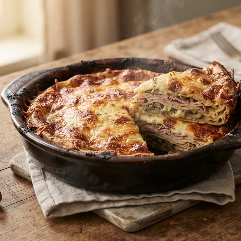 Pannenkoekenschotel Ham-Kaas